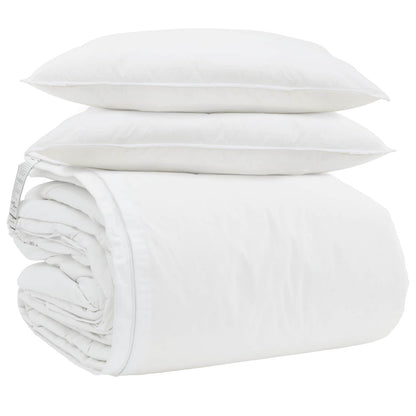 vidaXL Duvet Set with Pillow 3 pcs White Microfiber and Cotton