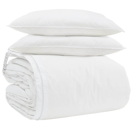 vidaXL Duvet Set with Pillow 3 pcs White Microfiber and Cotton