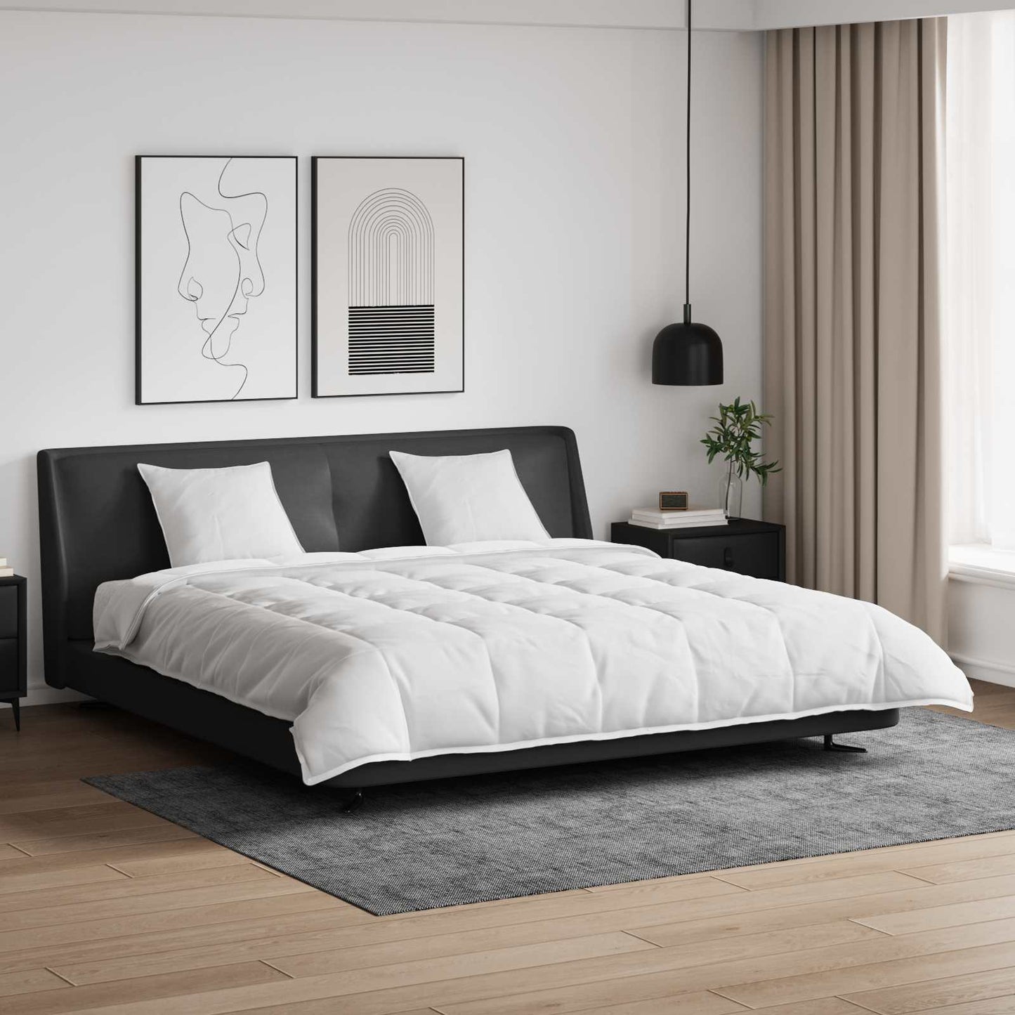 vidaXL Duvet Set with Pillow 3 pcs White Microfiber and Cotton