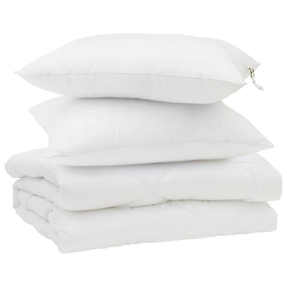 vidaXL Summer Duvet with Pillow 3 pcs White Microfibre
