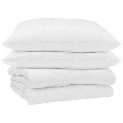 vidaXL Summer Duvet with Pillow 3 pcs White Microfibre