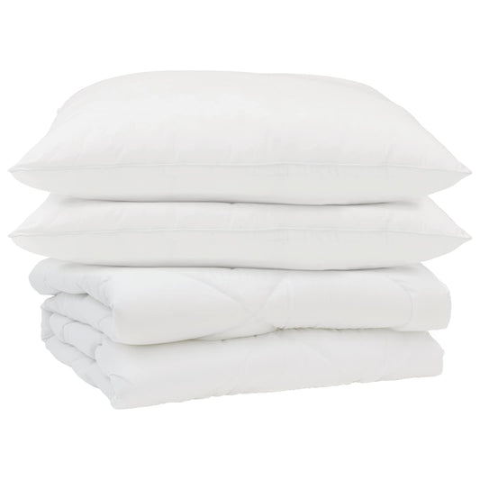 vidaXL Summer Duvet with Pillow 3 pcs White Microfibre