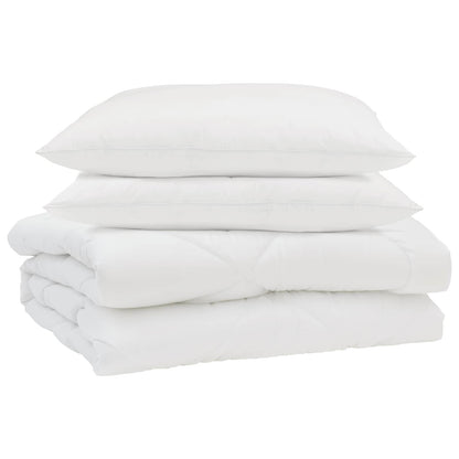 vidaXL Summer Duvet with Pillow 3 pcs White Microfibre