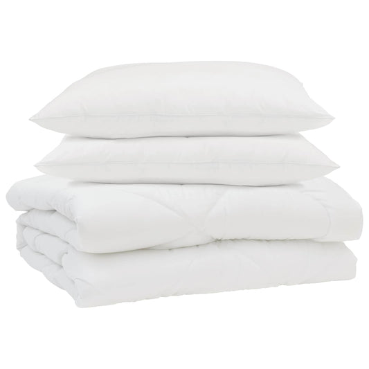 vidaXL Summer Duvet with Pillow 3 pcs White Microfibre