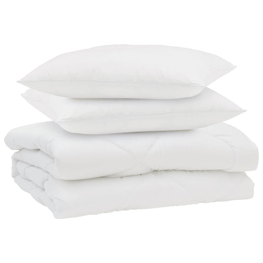 vidaXL Summer Duvet with Pillow 3 pcs White Microfibre