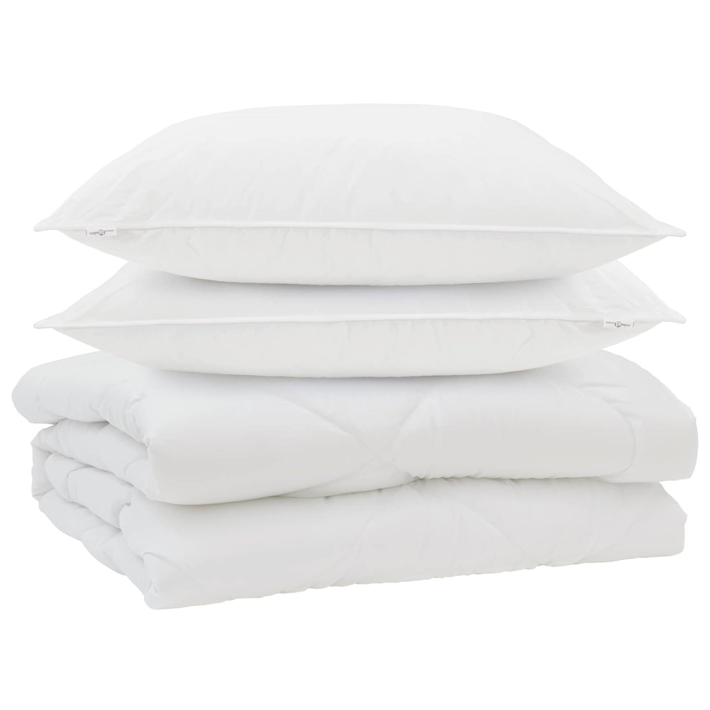 vidaXL Duvet with Pillow 3 pcs White Microfibre