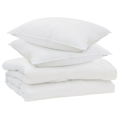 vidaXL Duvet with Pillow 3 pcs White Microfibre