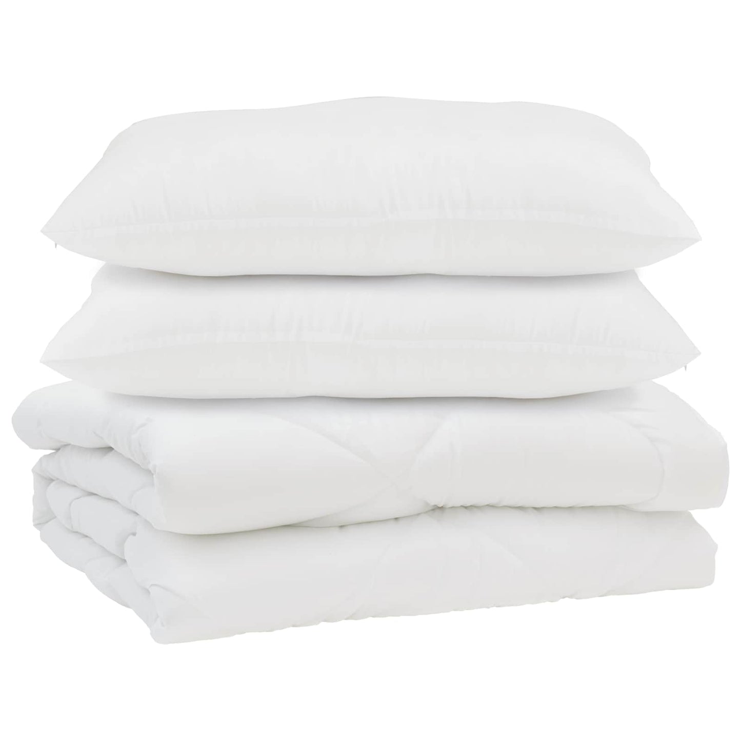 vidaXL Duvet with Pillow 3 pcs White Microfibre