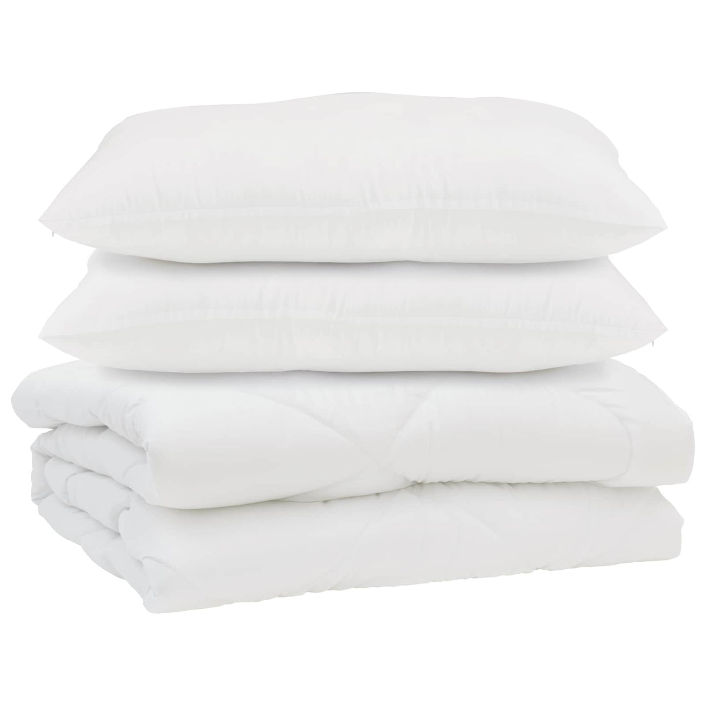 vidaXL Duvet with Pillow 3 pcs White Microfibre