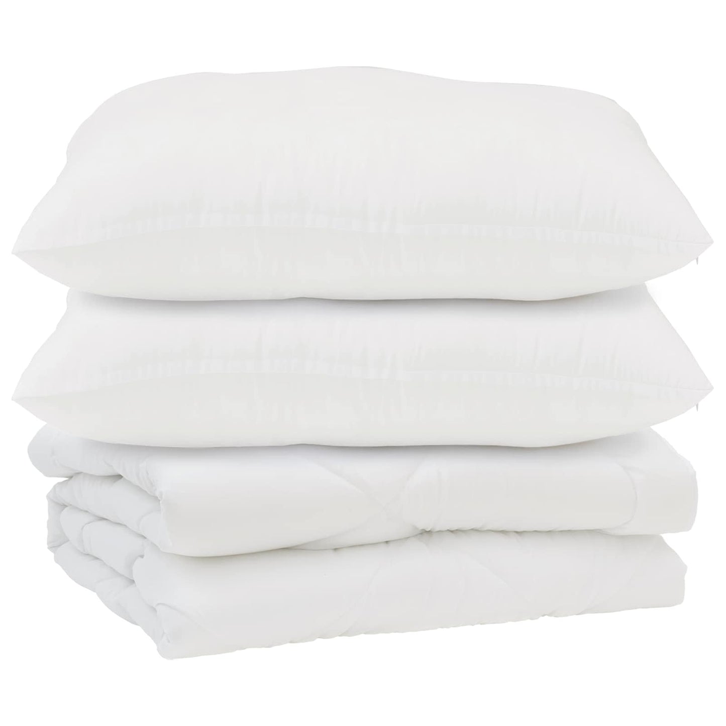 vidaXL Duvet with Pillow 3 pcs White Microfibre
