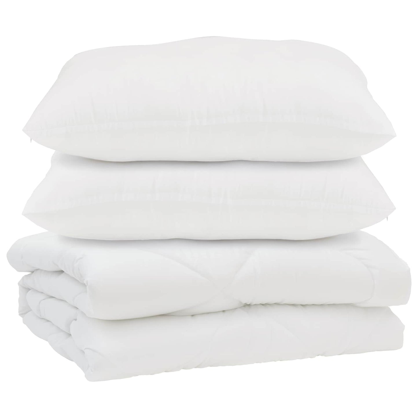 vidaXL Duvet with Pillow 3 pcs White Microfibre