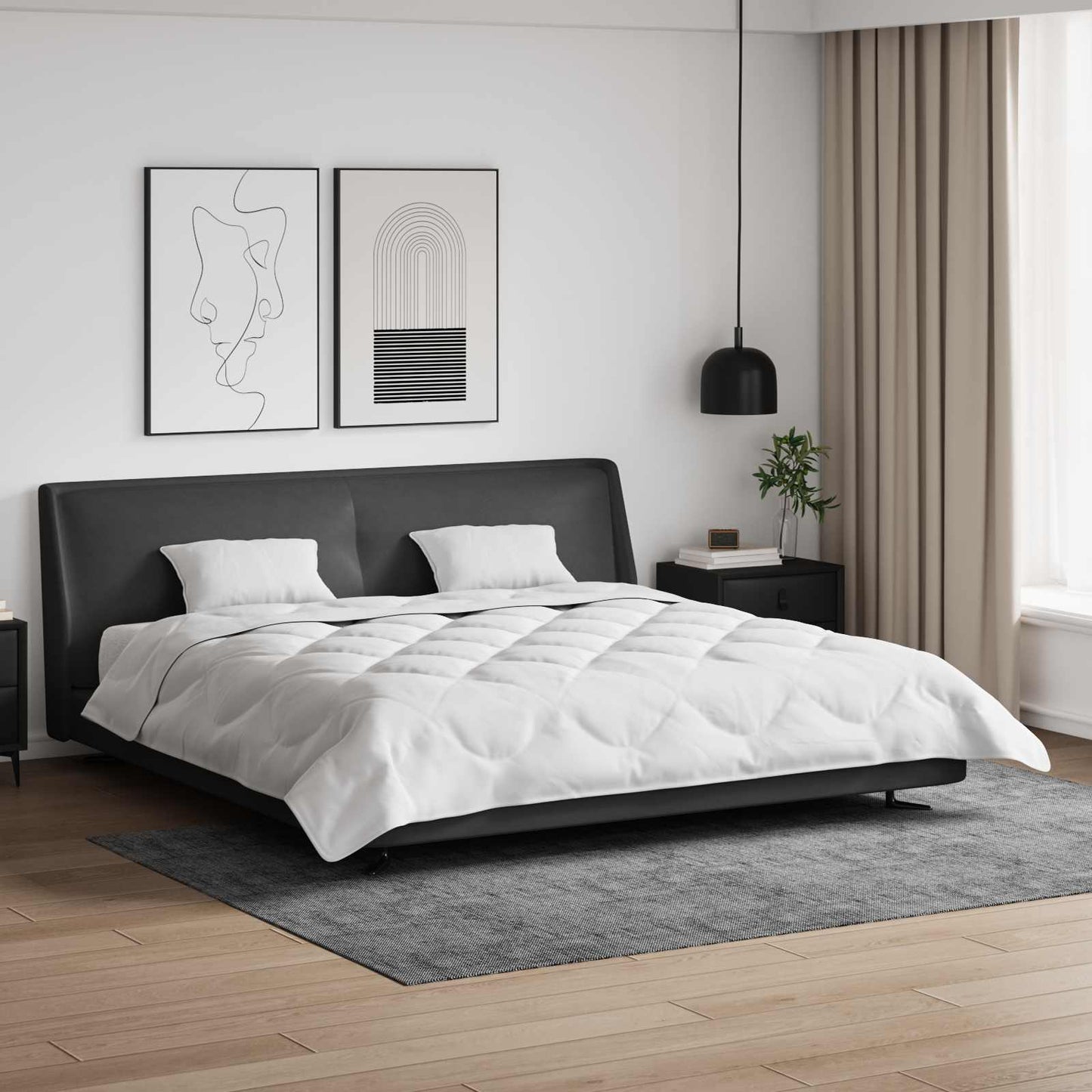 vidaXL Duvet with Pillow 3 pcs White Microfibre