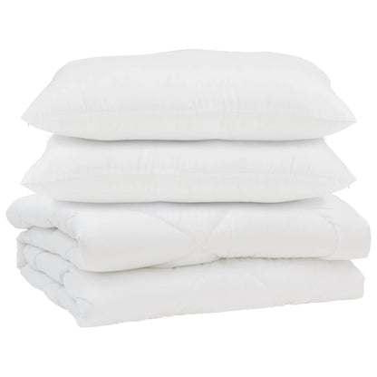 vidaXL Duvet with Pillow 3 pcs White Microfibre