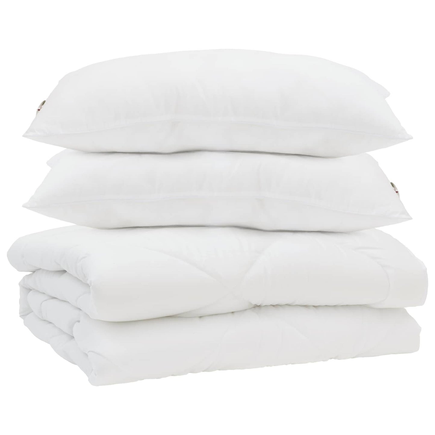 vidaXL Duvet with Pillow 3 pcs White Microfibre