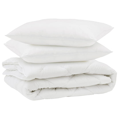 vidaXL Duvet with Pillow 3 pcs White Microfibre