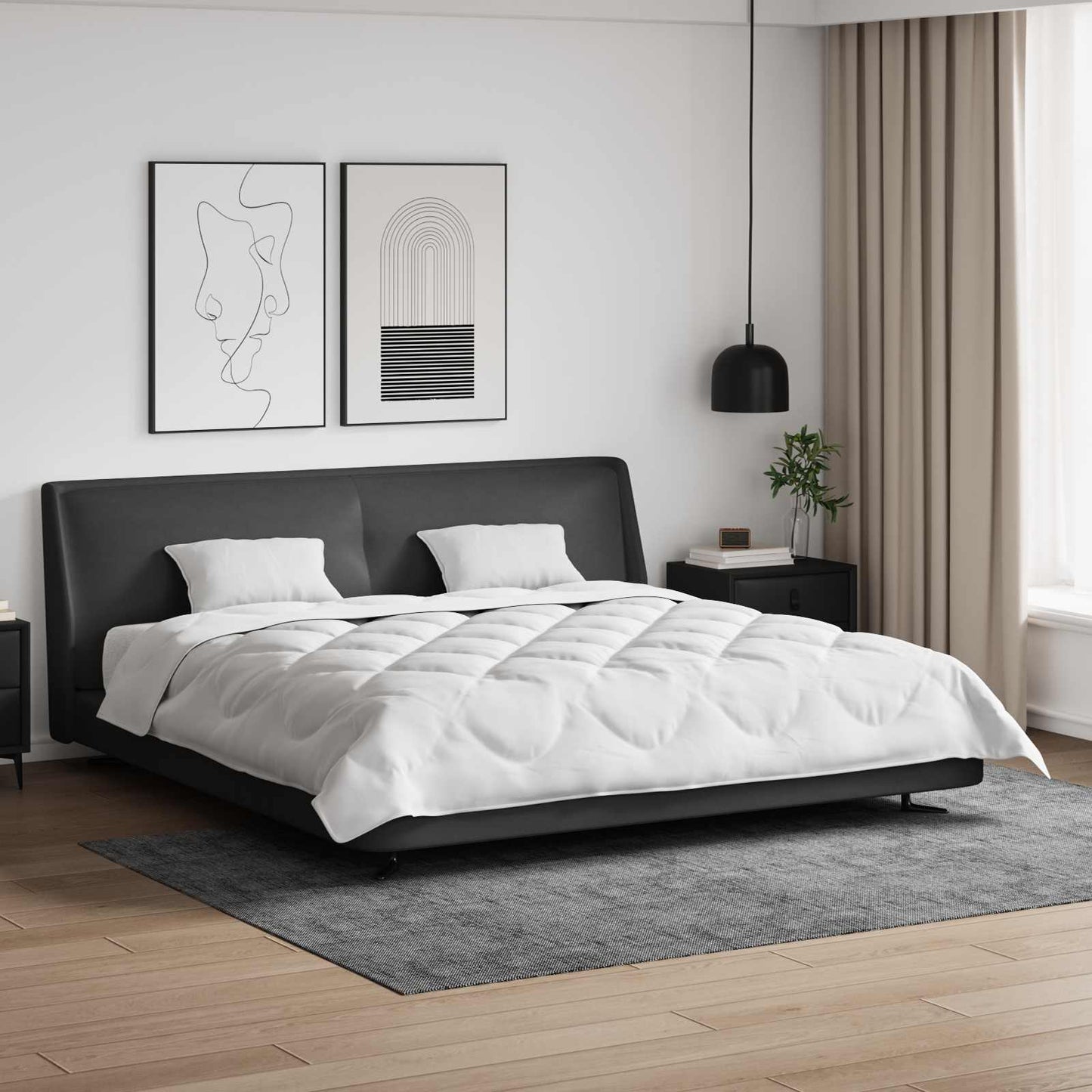 vidaXL Duvet with Pillow 3 pcs White Microfibre