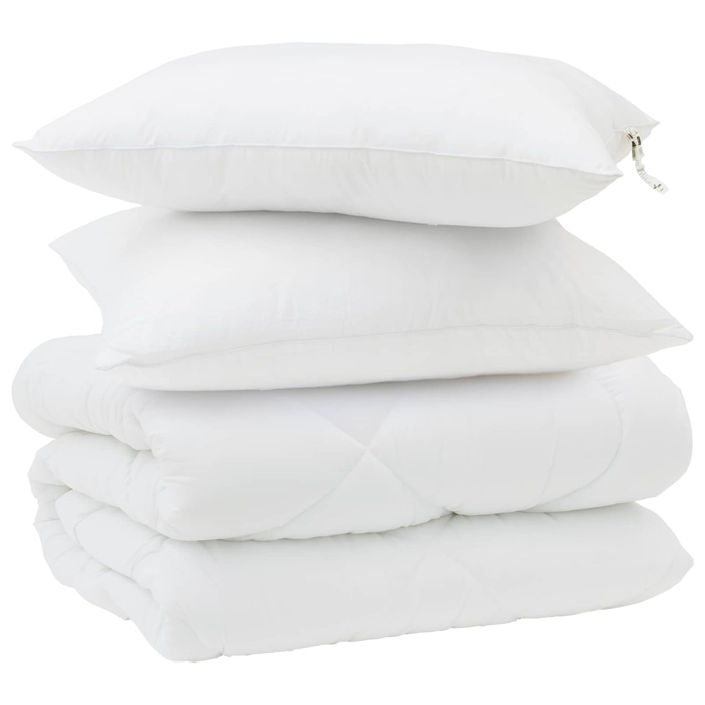 vidaXL Winter Duvet with Pillow 3 pcs White Microfiber