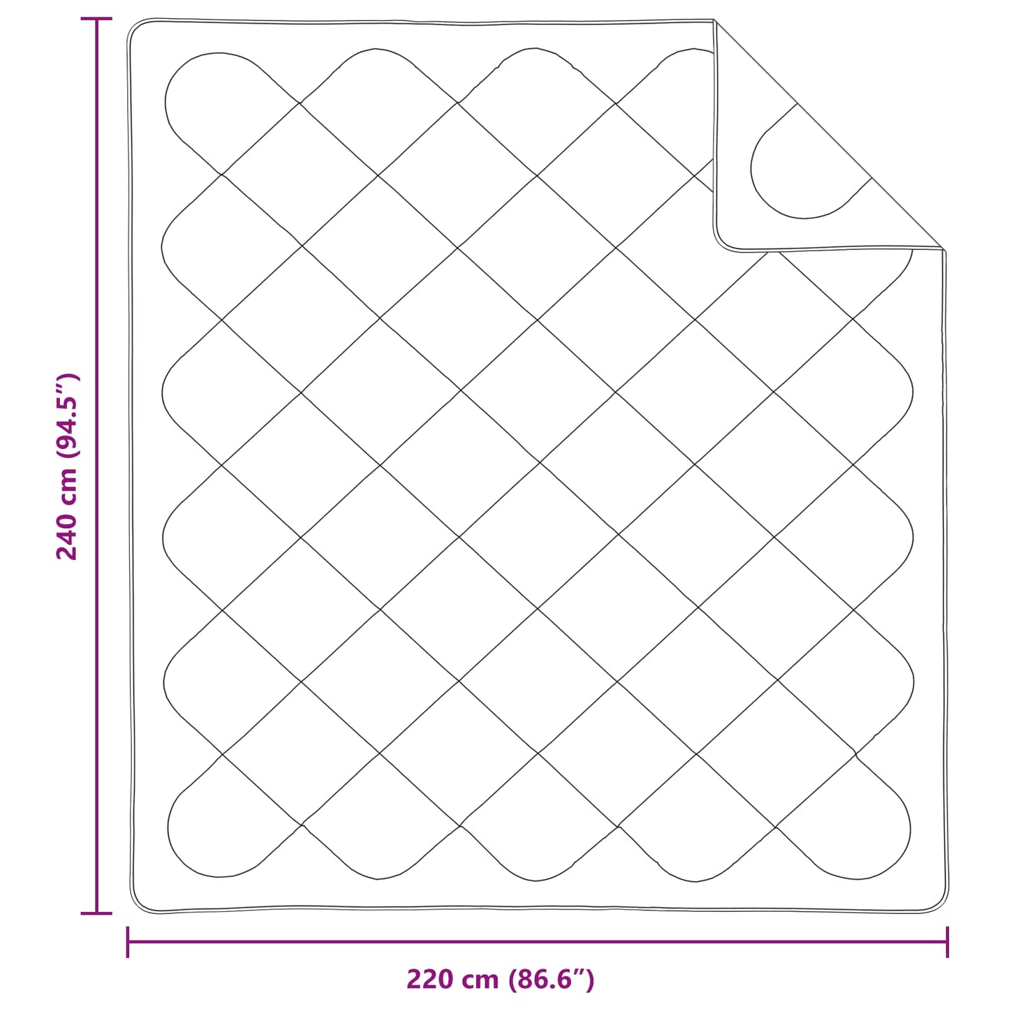 vidaXL Winter Duvet with Pillow 3 pcs White Microfiber