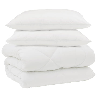 vidaXL Winter Duvet with Pillow 3 pcs White Microfiber