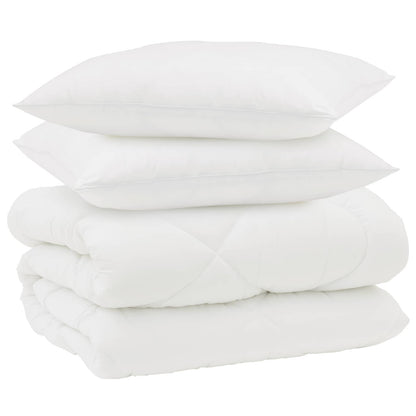 vidaXL Winter Duvet with Pillow 3 pcs White Microfiber