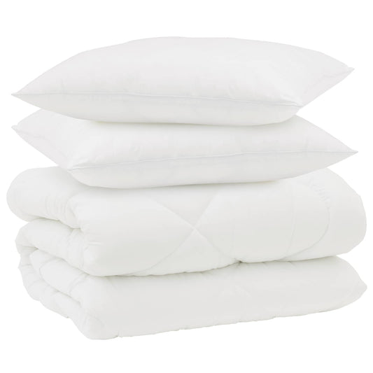 vidaXL Winter Duvet with Pillow 3 pcs White Microfiber