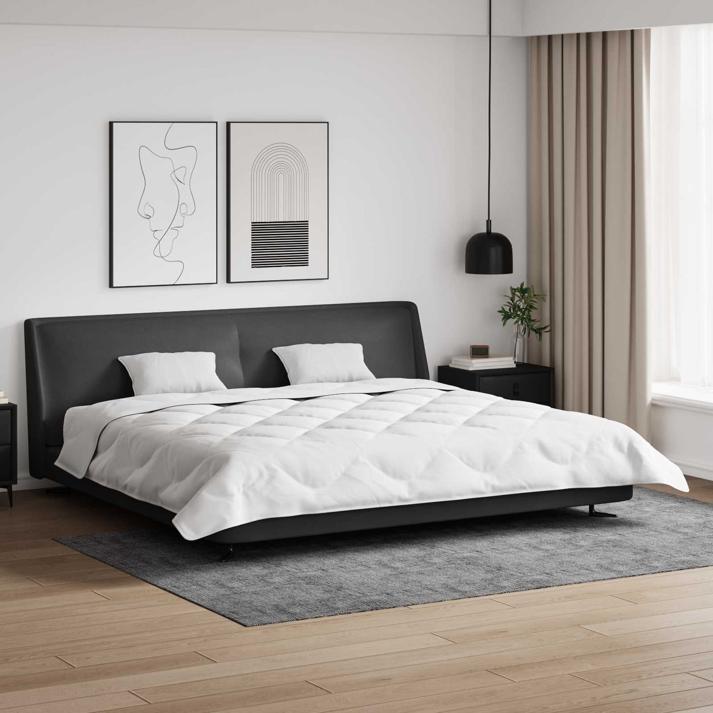 vidaXL Winter Duvet with Pillow 3 pcs White Microfiber