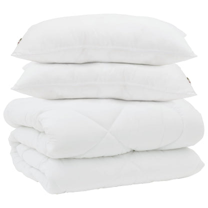 vidaXL Winter Duvet with Pillow 3 pcs White Microfiber