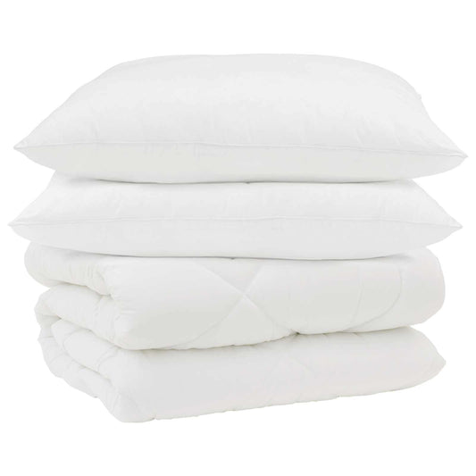 vidaXL Winter Duvet with Pillow 3 pcs White Microfiber