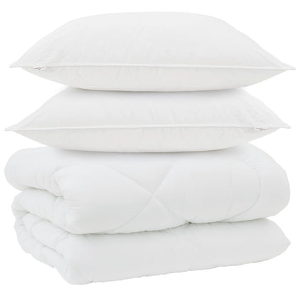 vidaXL Winter Duvet with Pillow 3 pcs White Microfiber