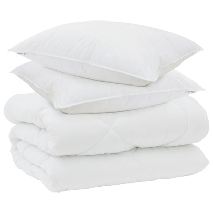 vidaXL Winter Duvet with Pillow 3 pcs White Microfiber