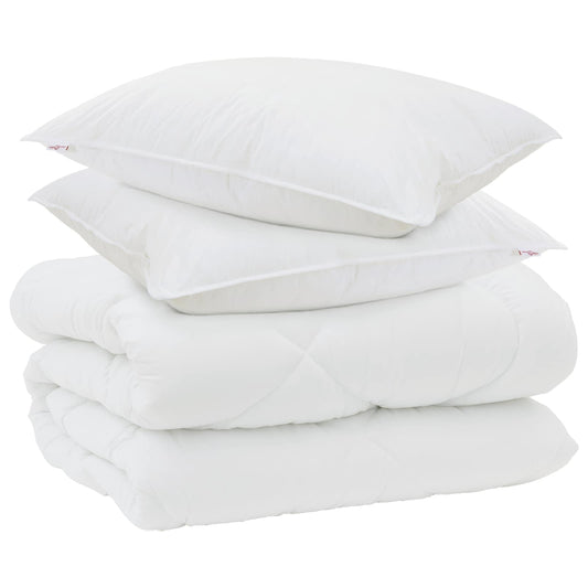 vidaXL Winter Duvet with Pillow 3 pcs White Microfiber