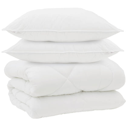 vidaXL Winter Duvet with Pillow 3 pcs White Microfiber