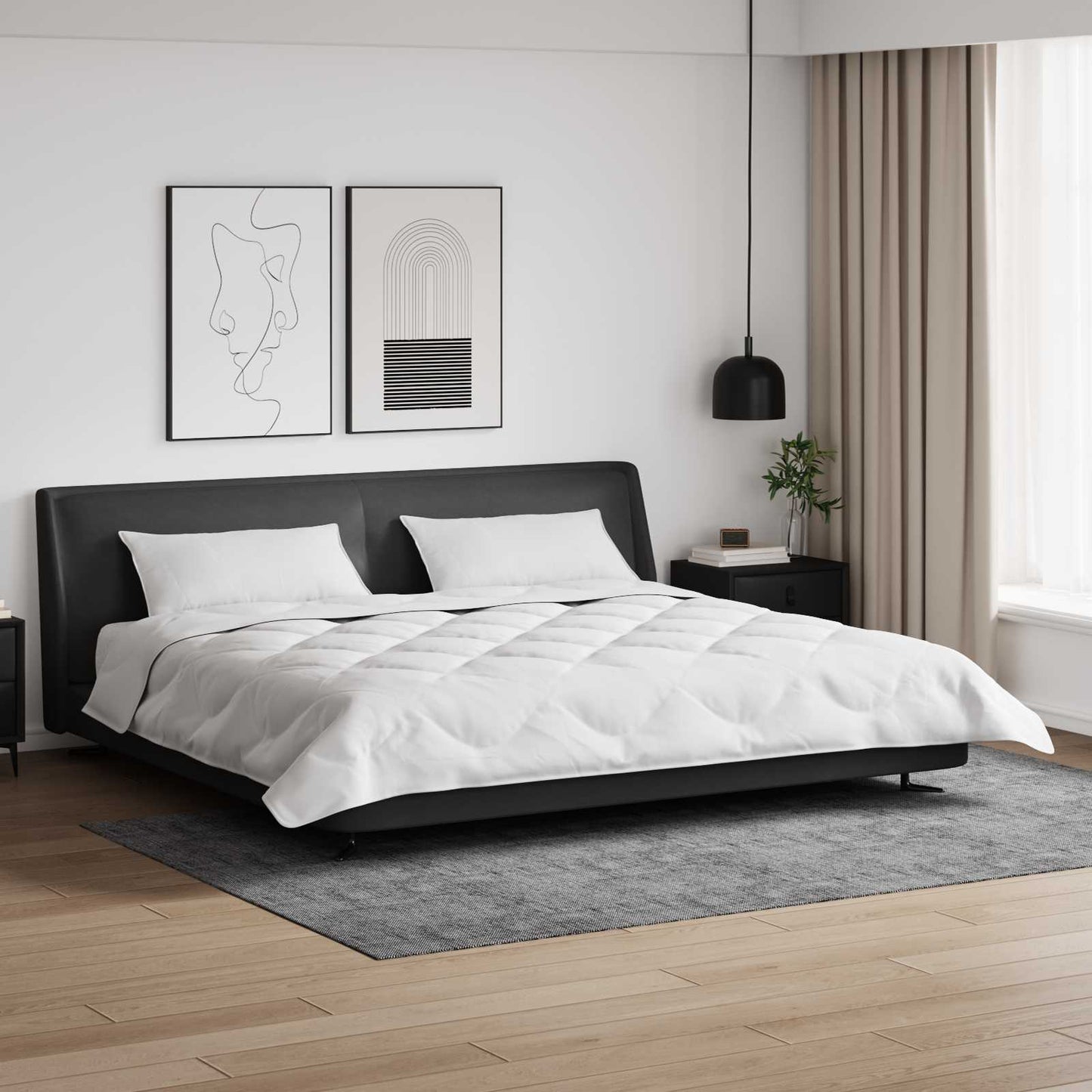 vidaXL Winter Duvet with Pillow 3 pcs White Microfiber