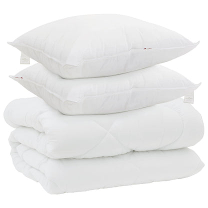 vidaXL Winter Duvet with Pillow 3 pcs White Microfiber