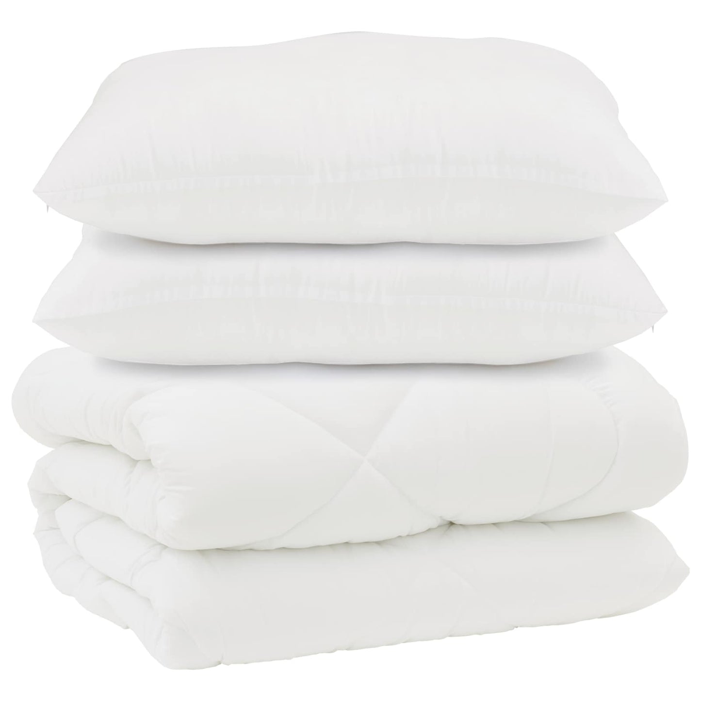 vidaXL Duvet with Pillows 3 pcs White Microfiber and Down Feather