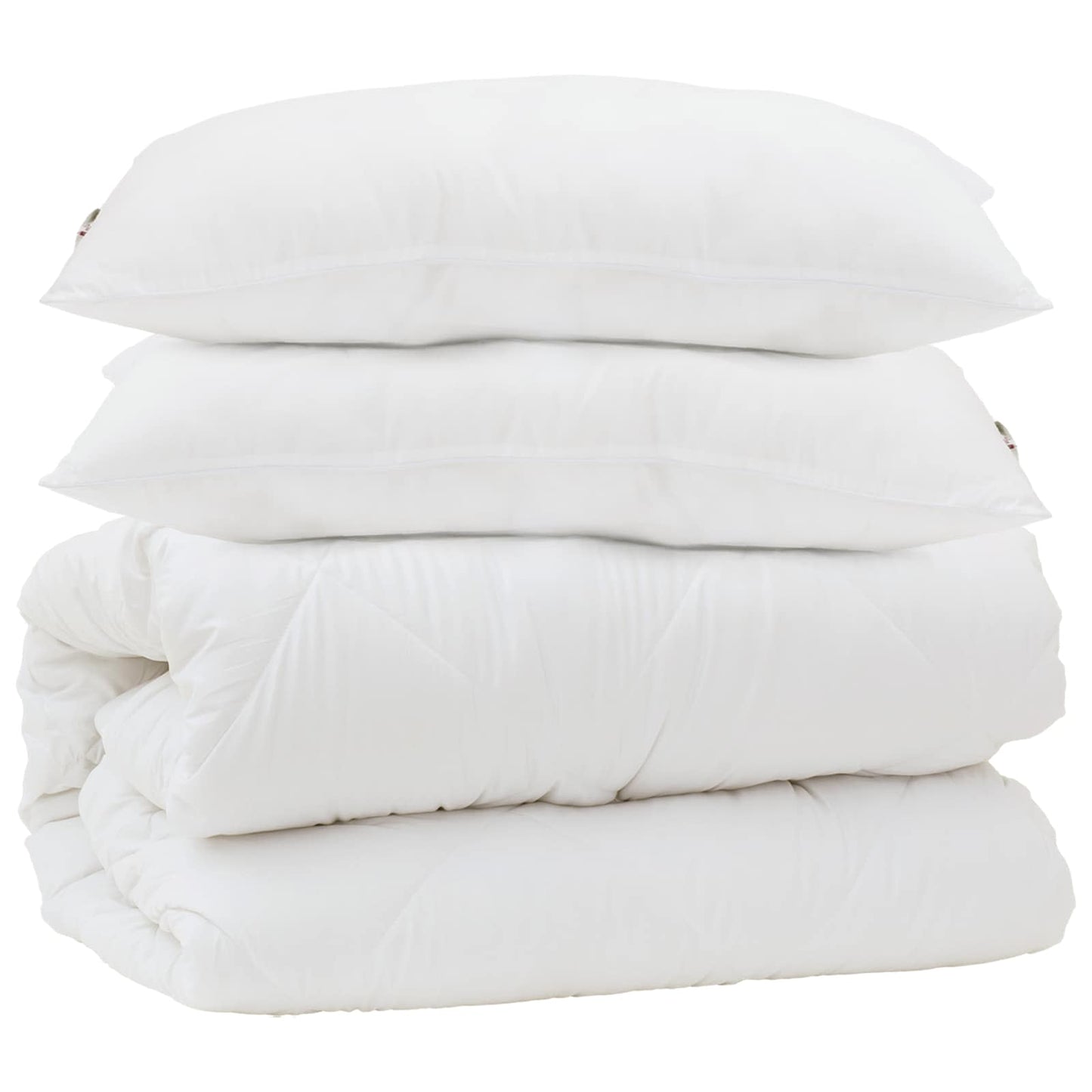 vidaXL Duvet with Pillow 3 pcs White Microfibre