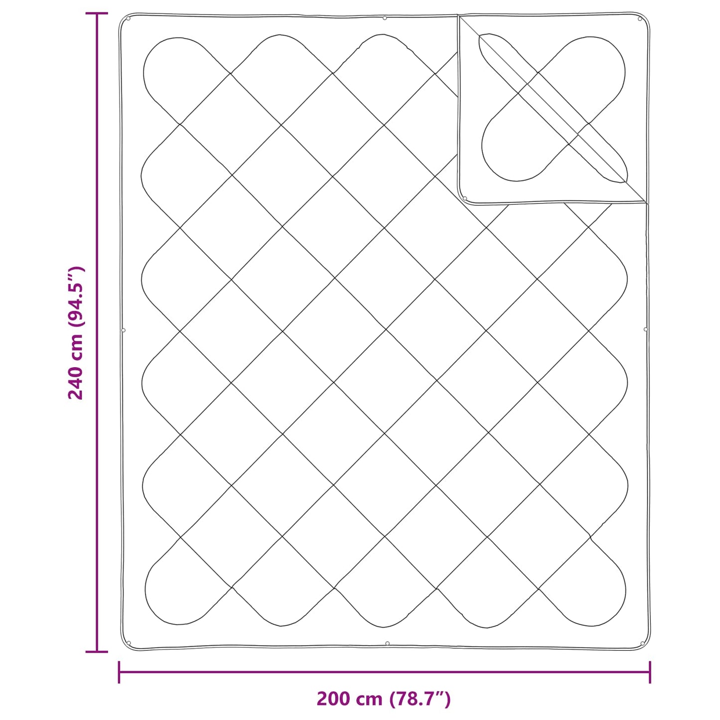 vidaXL Duvet with Pillow 3 pcs White Microfibre