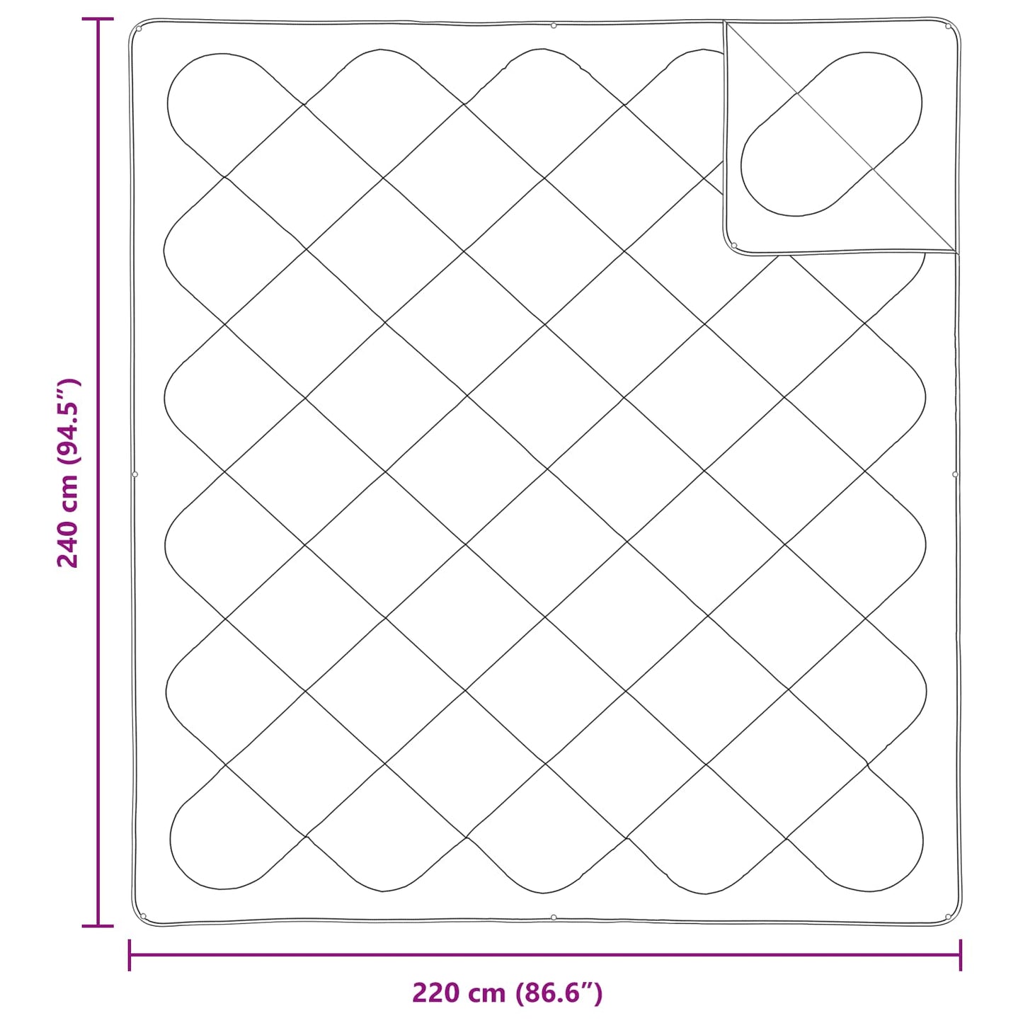 vidaXL Duvet with Pillow 3 pcs White Microfibre