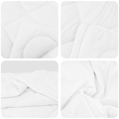vidaXL Duvet with Pillow 3 pcs White Microfibre
