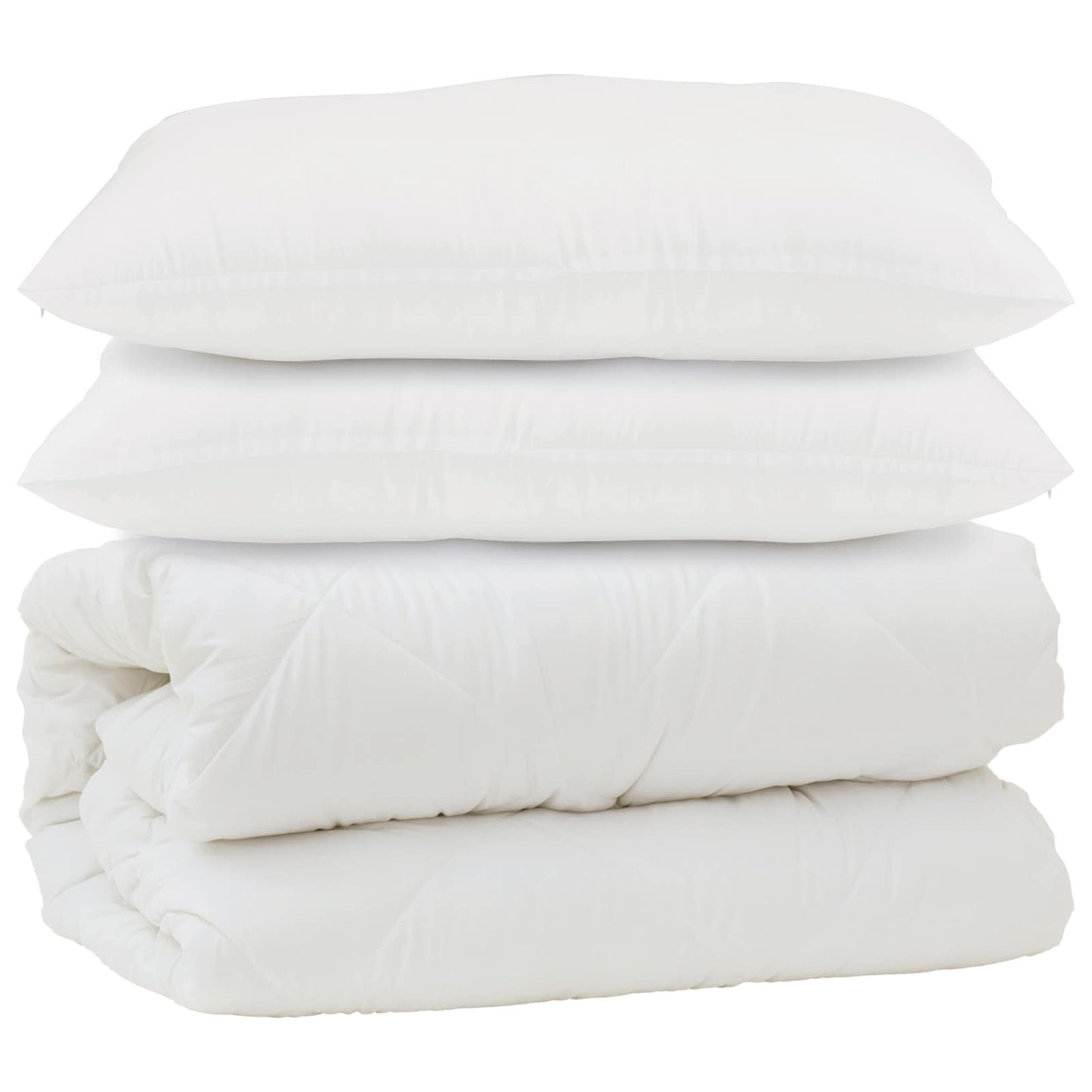 vidaXL Duvet with Pillow 3 pcs White Microfibre