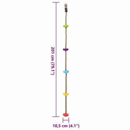 vidaXL Climbing Rope Multicolour 10.5 x 10.5 x 201 cm Polyester