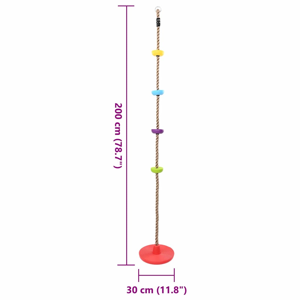 vidaXL Climbing Rope Multicolour 30 x 30 x 200 cm Plastic