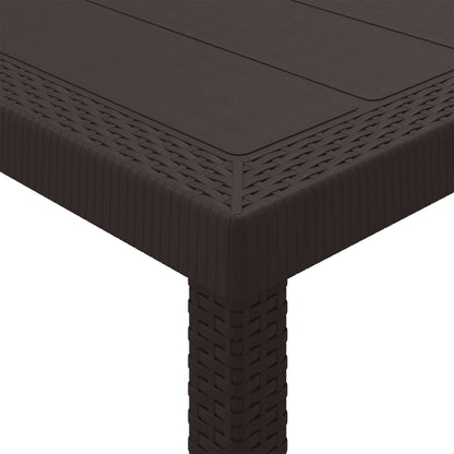 vidaXL Garden Table Brown 100 x 100 x 73 cm Poly Rattan