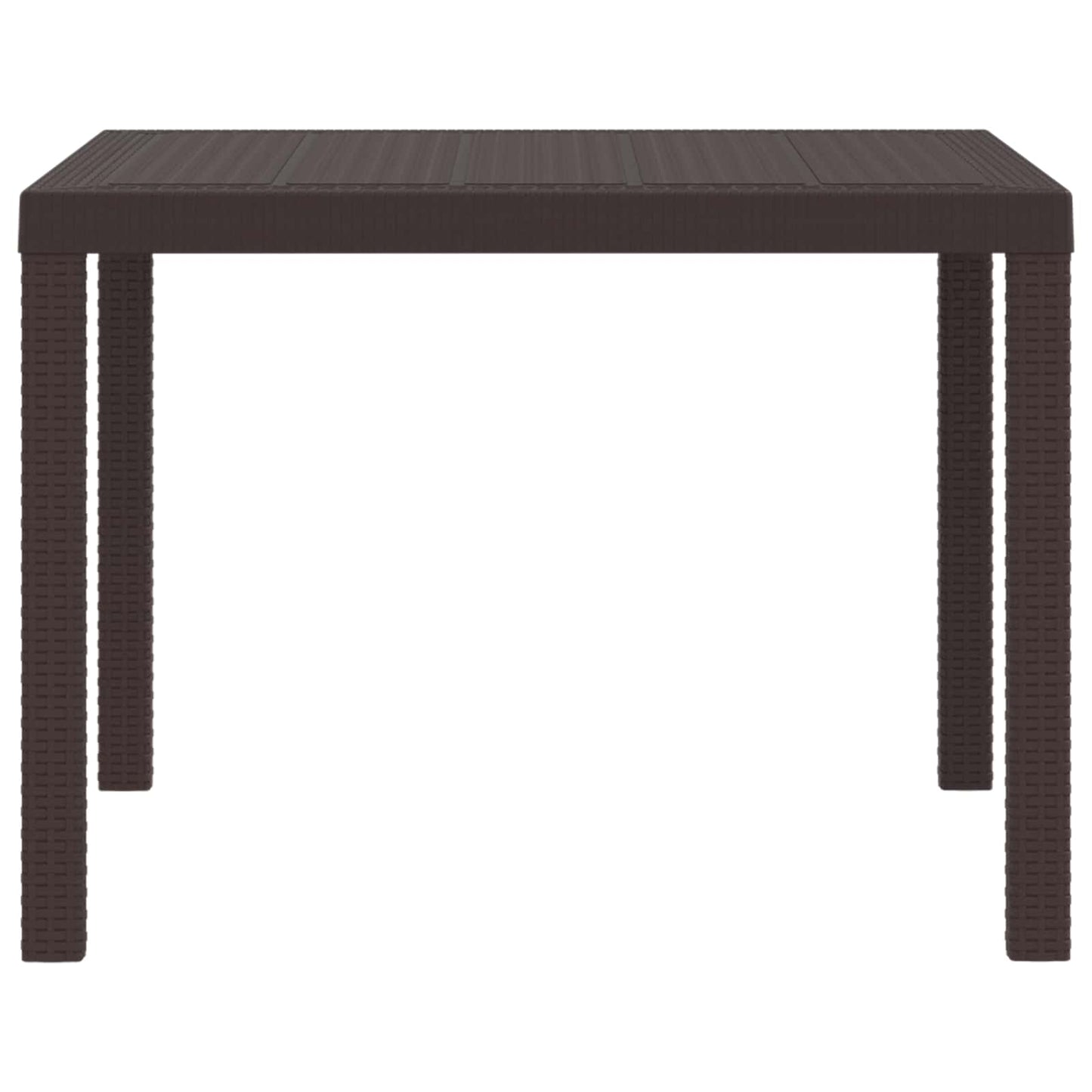 vidaXL Garden Table Brown 100 x 100 x 73 cm Poly Rattan
