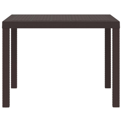 vidaXL Garden Table Brown 100 x 100 x 73 cm Poly Rattan