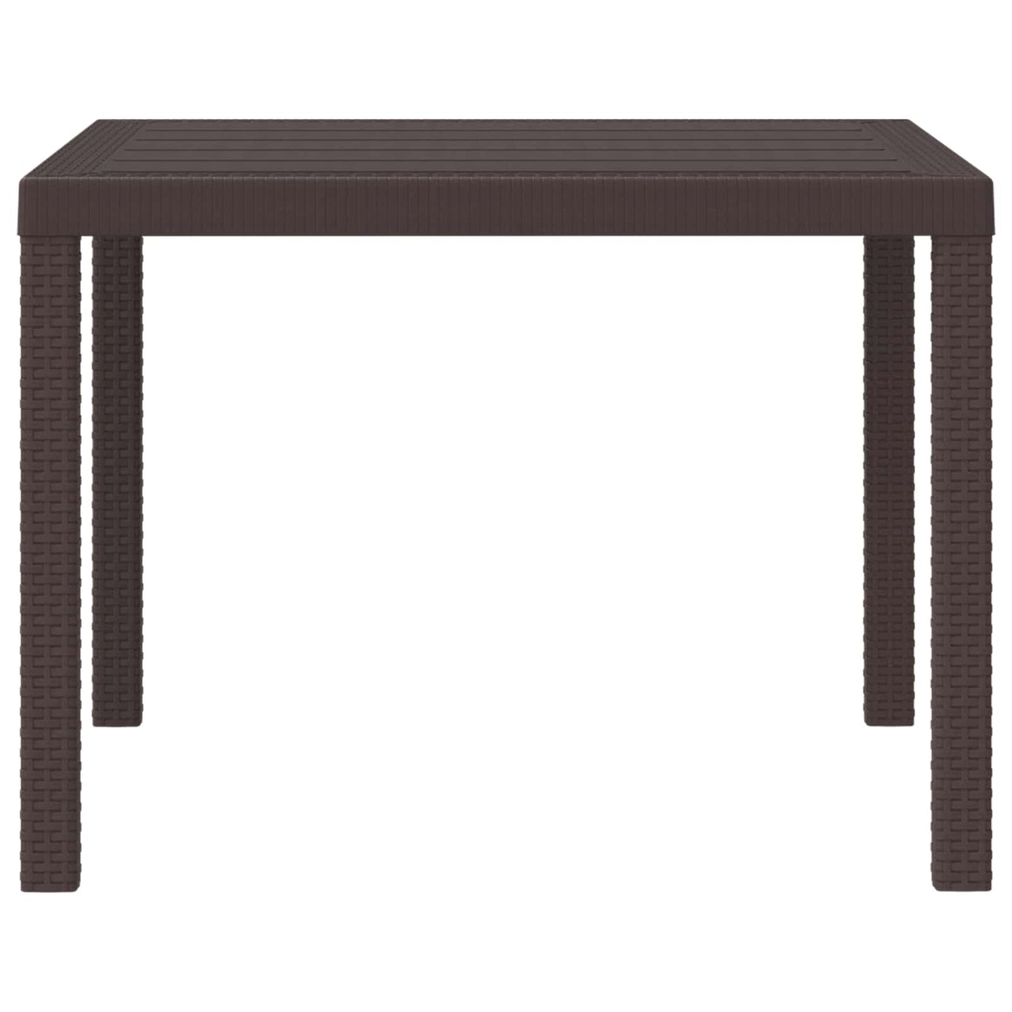 vidaXL Garden Table Brown 100 x 100 x 73 cm Poly Rattan