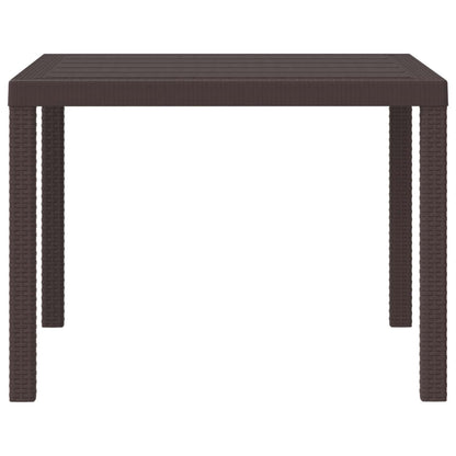 vidaXL Garden Table Brown 100 x 100 x 73 cm Poly Rattan