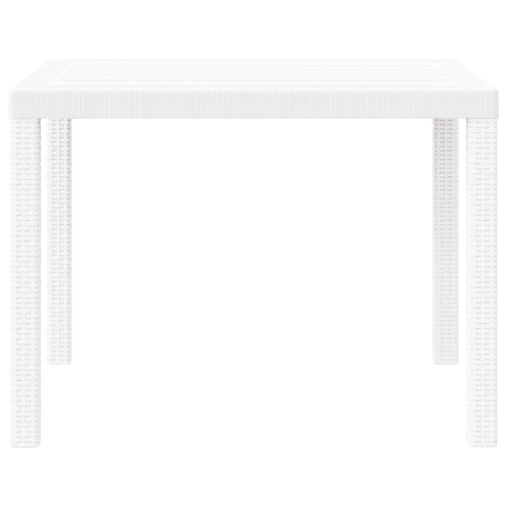 vidaXL Garden Table White 100 x 100 x 73 cm Poly Rattan