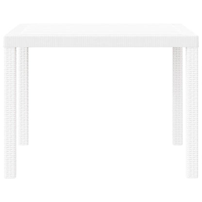 vidaXL Garden Table White 100 x 100 x 73 cm Poly Rattan