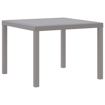 vidaXL Garden Table Light Grey 100 x 100 x 73 cm Poly Rattan